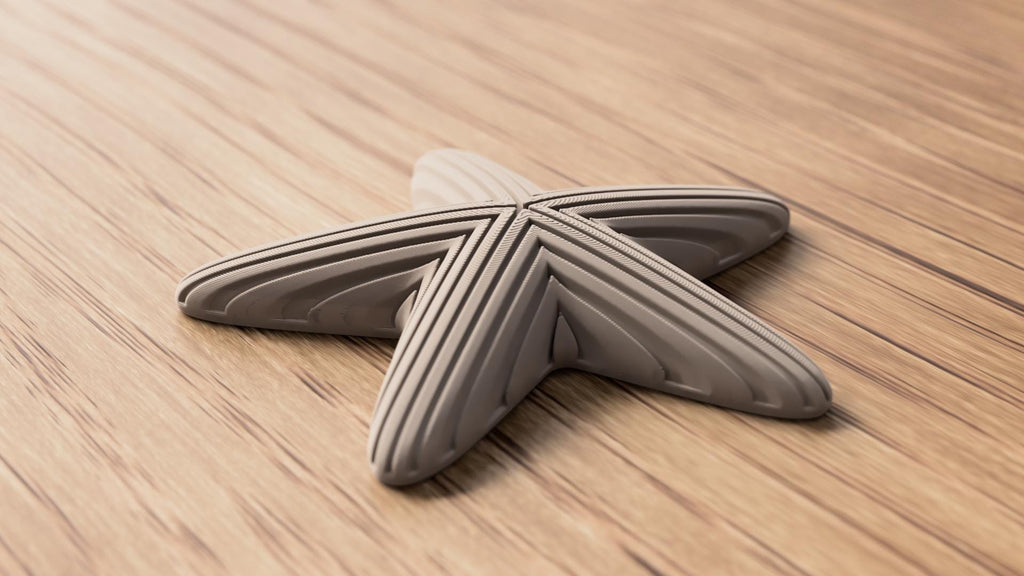 Japandi Starfish Ornament, Minimalist Coastal Shelf Decor, 3D Printed Sea Star Figurine