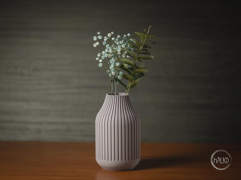 Strata Ribbed Vase | Matte Decorative Flower Decor