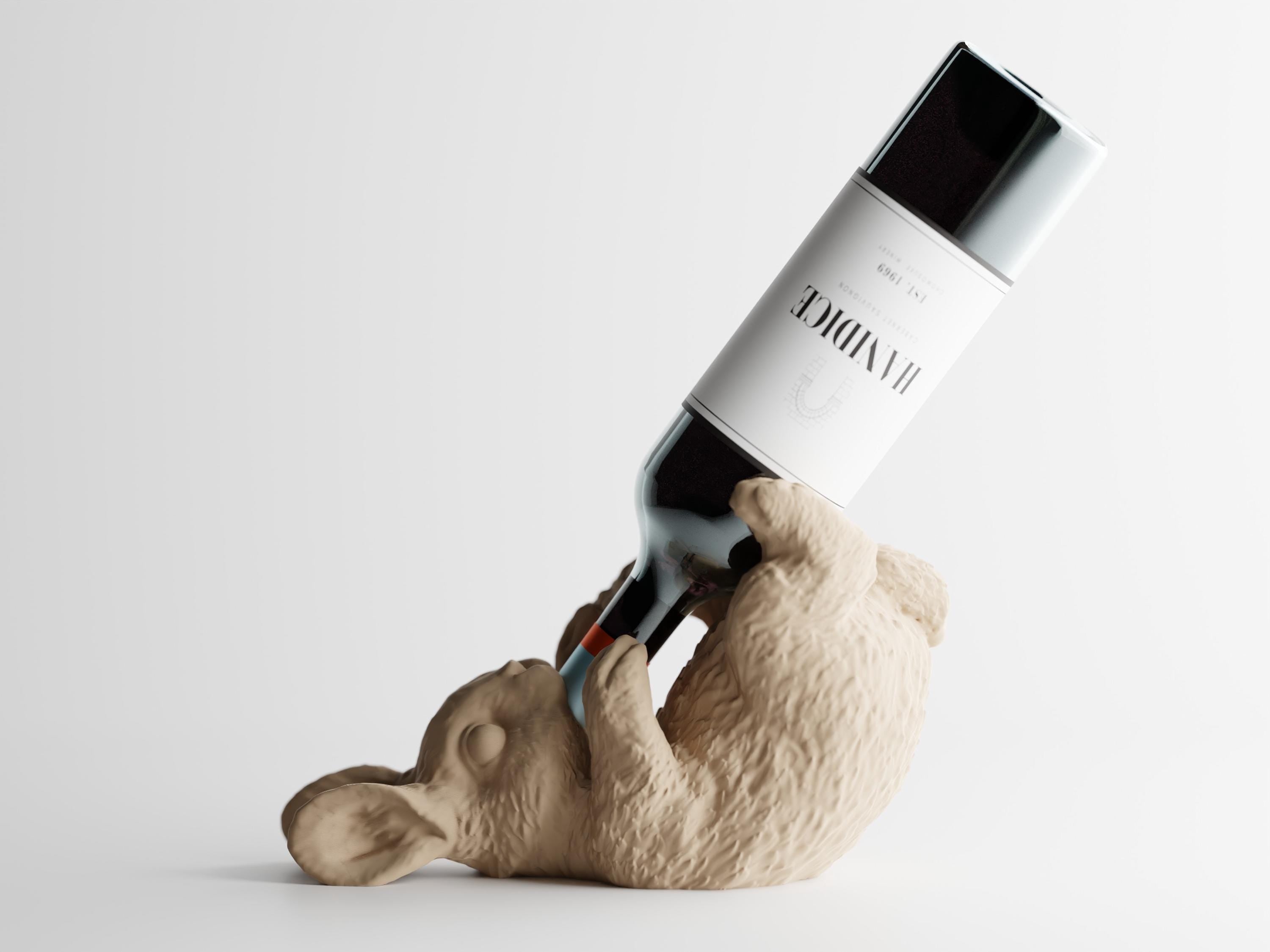 Bunny Wine Holder | 3D Printed Bottle Rack | Gift for Wine Lovers | Bar Decor
