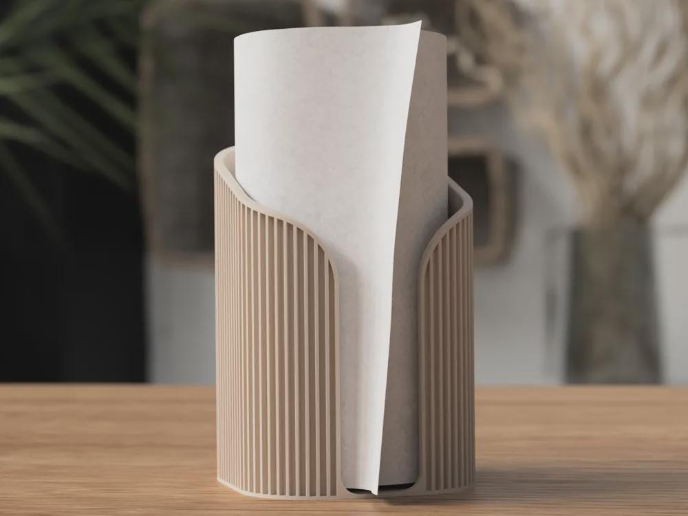 Japandi Ribbed Napkin Holder | Modern Minimalist Table Decor | 3D Printed Scandinavian Style
