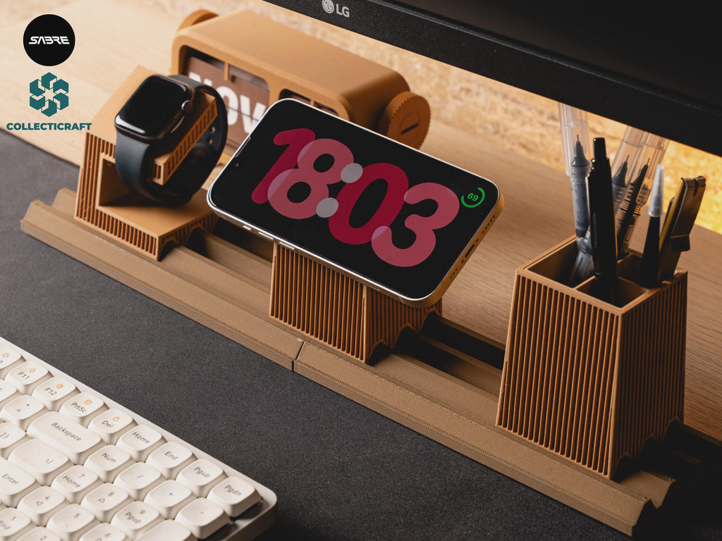 Moku - Modular Desk Organizer for Phone, Watch & Pens| Minimal Workspace Setup