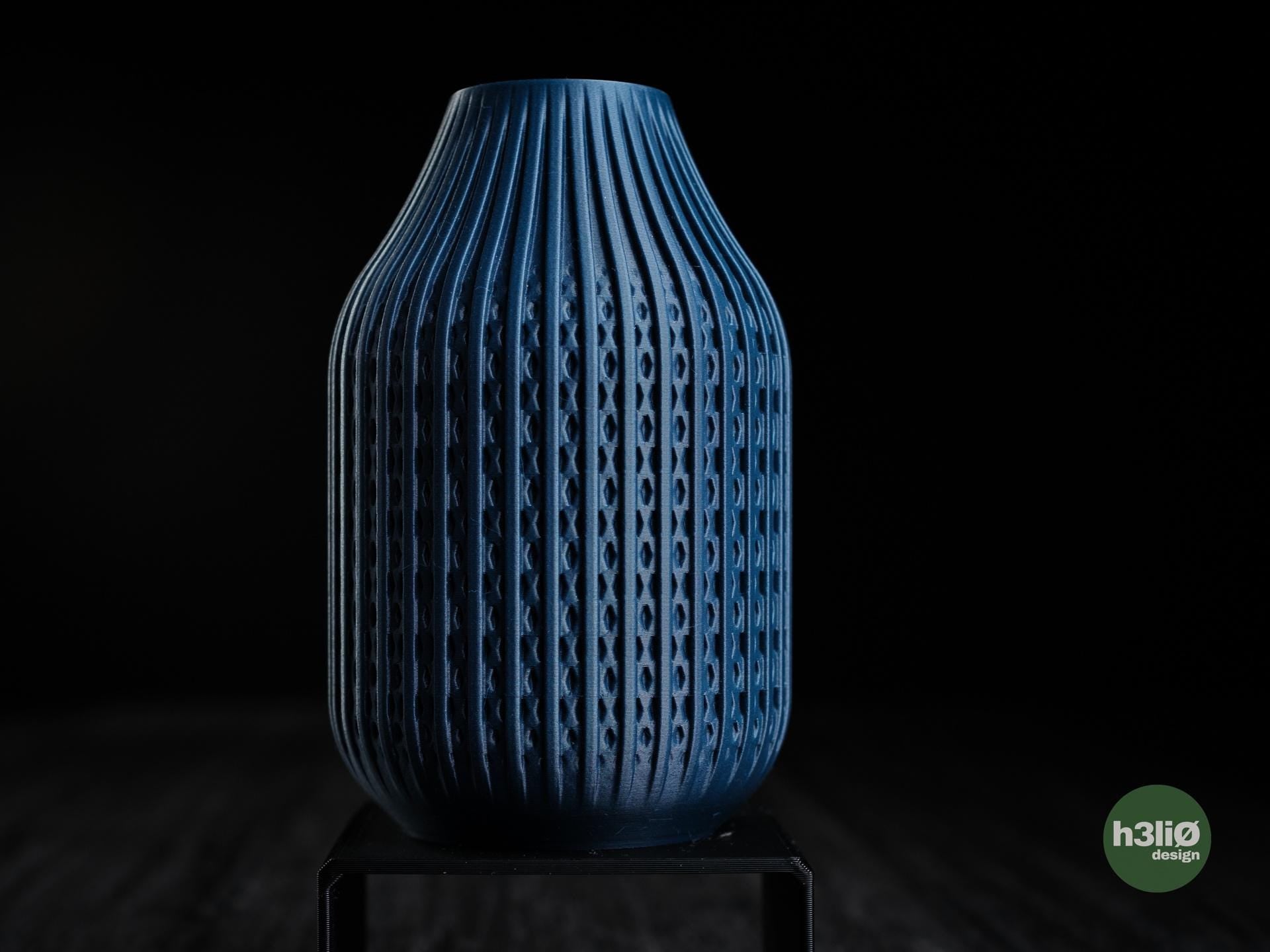 Porto Vase, Ribbed Geometric Architectural Decor, 3D Printed Matte Flower Vase