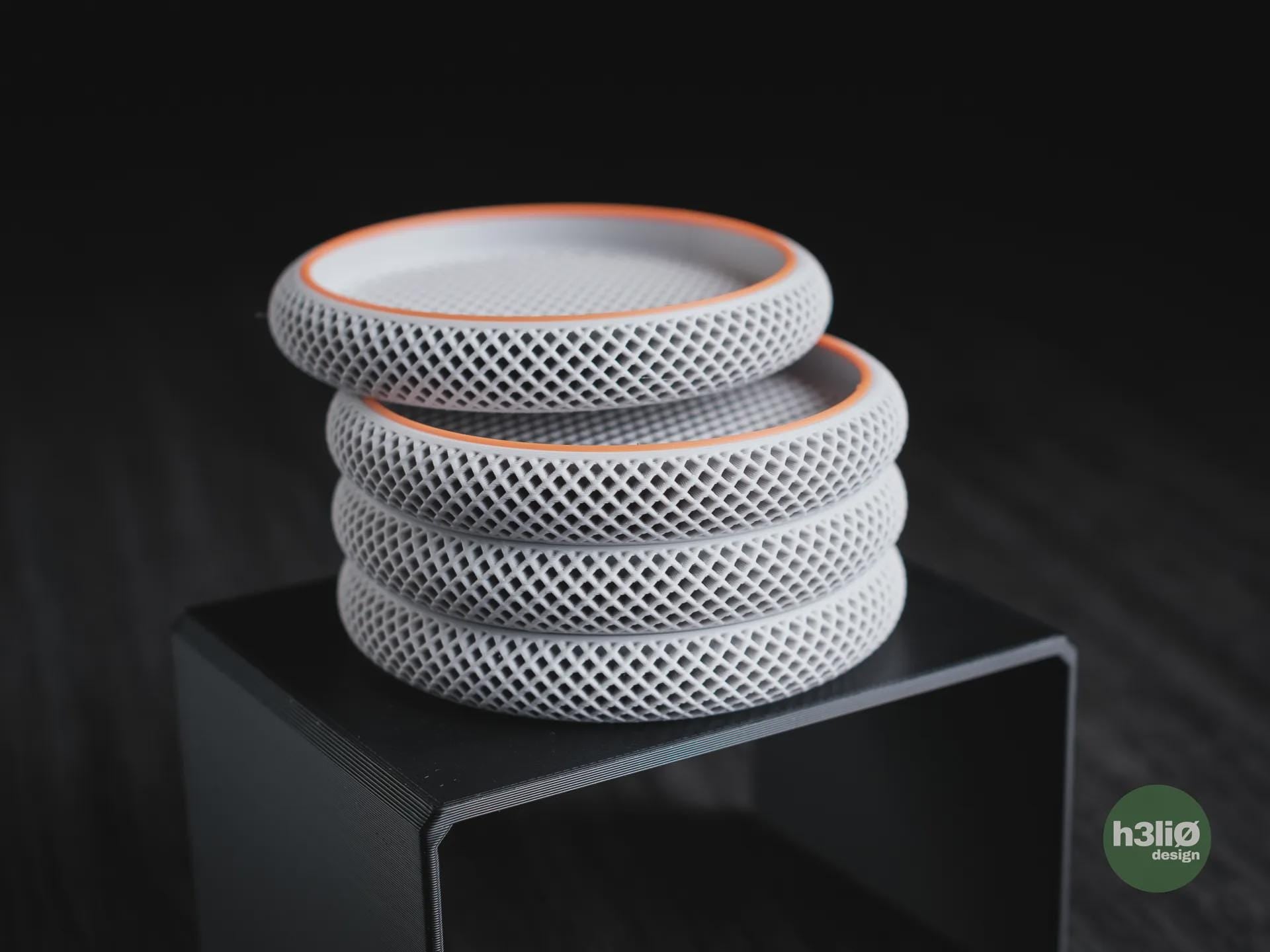 Geometric 3D Printed Coasters Set | Modern Minimalist Drinkware Holder
