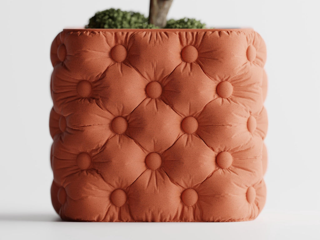 Chesterfield Style Tufted Button Planter, 3D Printed Quilted Succulent Pot