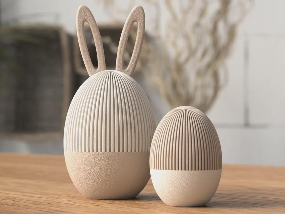 Easter Eggs Container, Bunny Ear Storage Box, Minimalist Egg Holder, 3D Printed Easter Gift