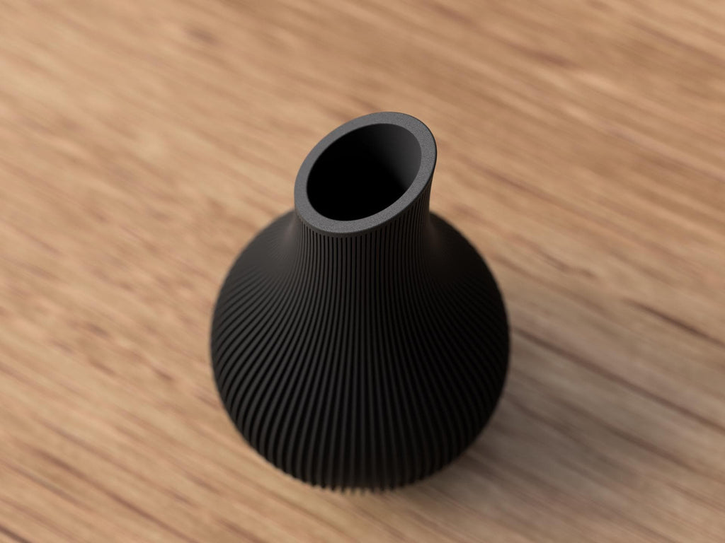 Shizu Japandi Ribbed Vase, Modern Scandinavian Minimalist Decor