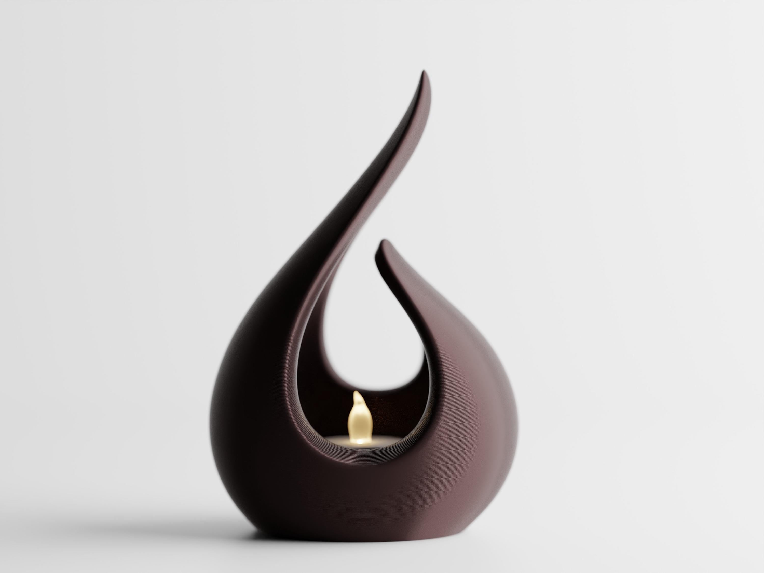 Pyrra Tealight Holder, Modern Flame Sculpture, LED Candle Holder, Contemporary Home Decor