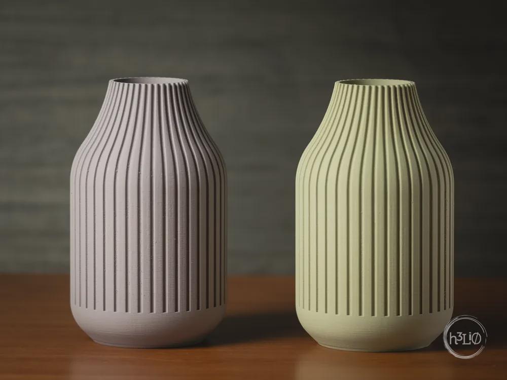 Strata Ribbed Vase | Matte Decorative Flower Decor