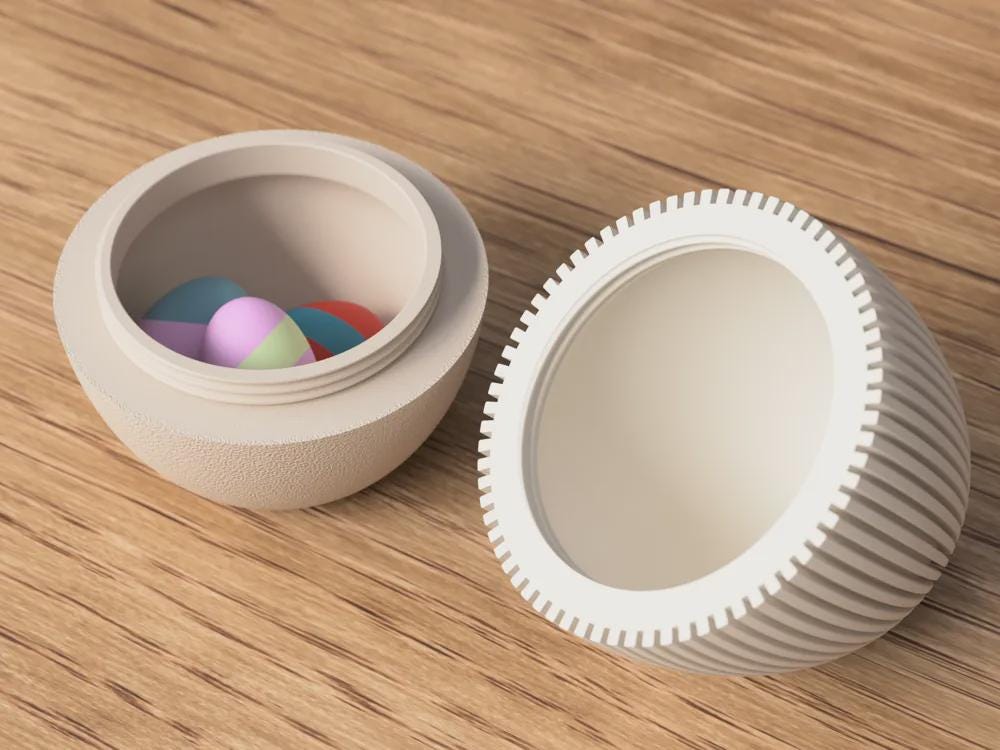 Easter Eggs Container, Bunny Ear Storage Box, Minimalist Egg Holder, 3D Printed Easter Gift