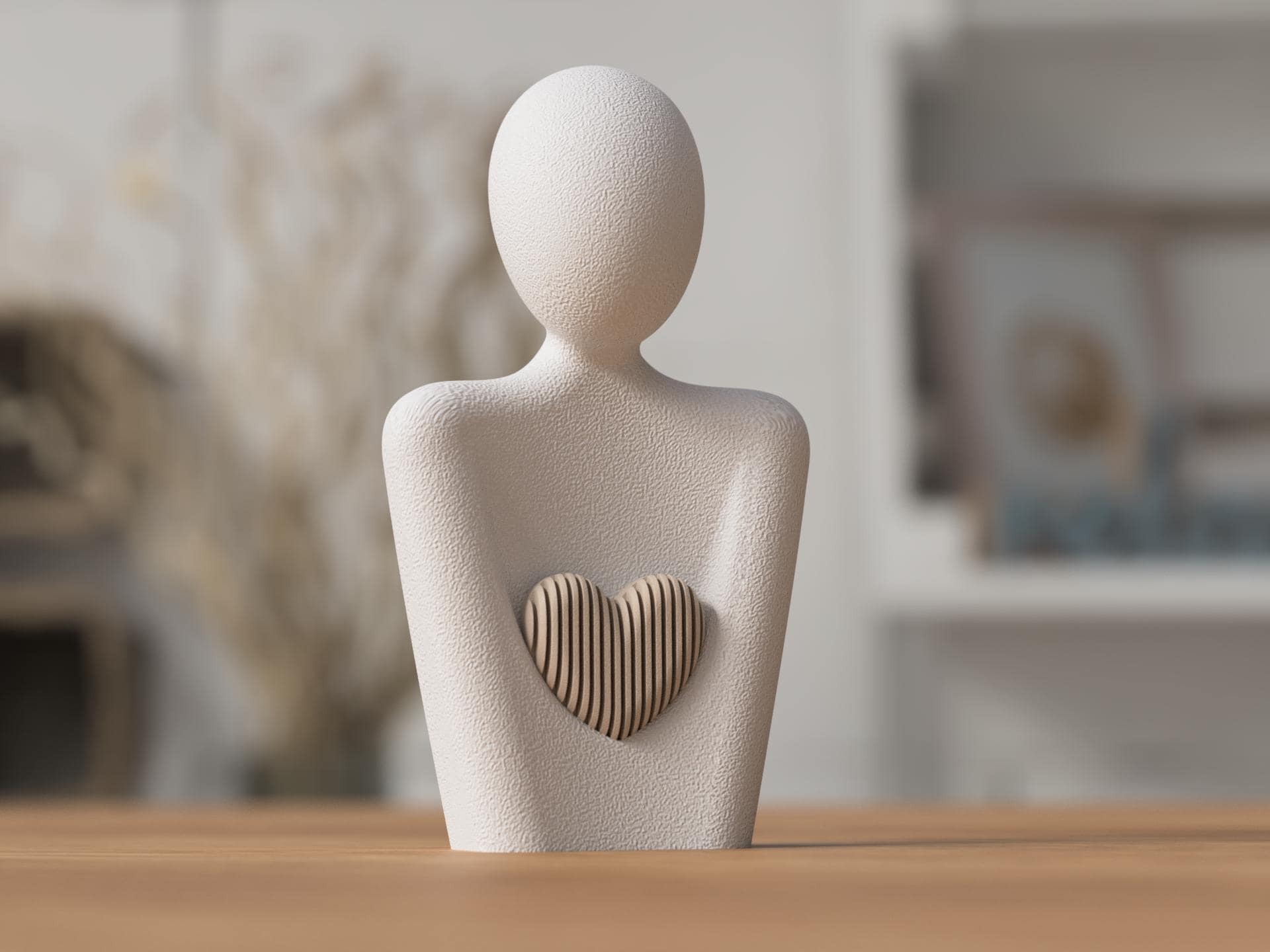 Modern Mother's Day Statue | Minimalist Heart Sculpture | Home Decor | Gift for Mum