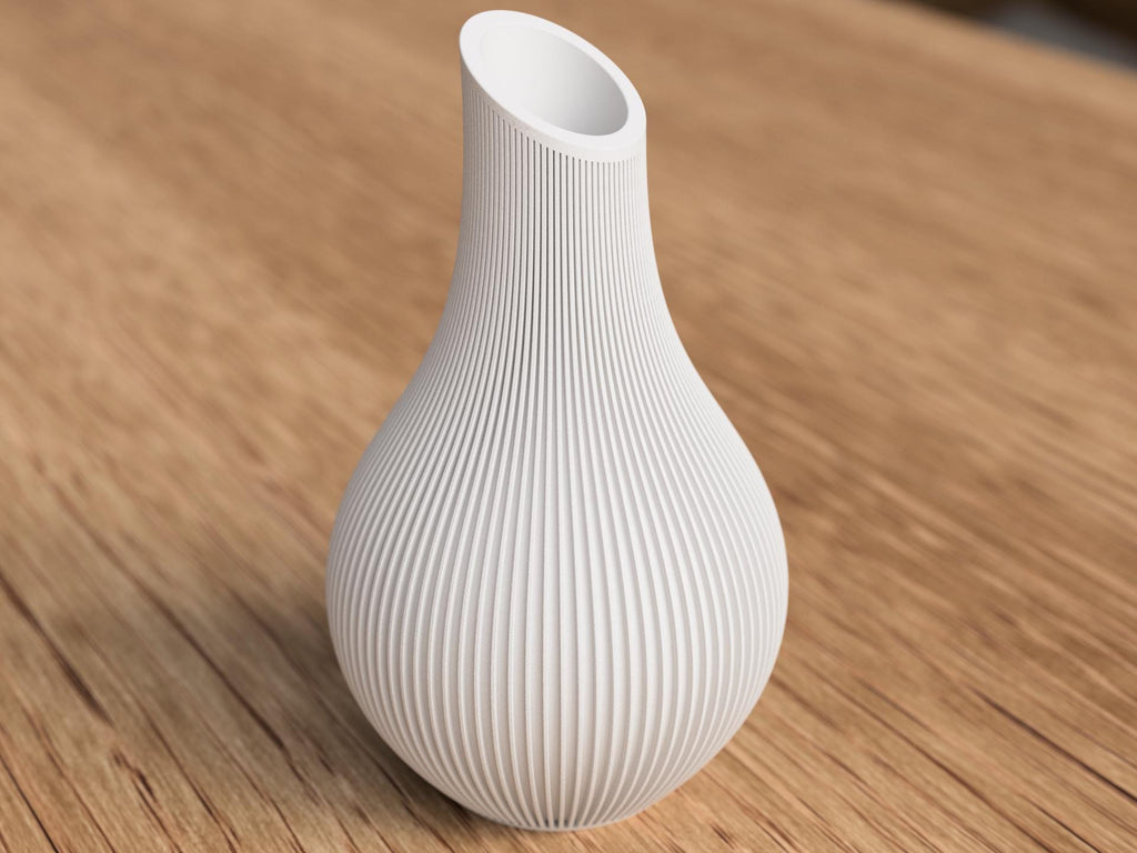 Shizu Japandi Ribbed Vase, Modern Scandinavian Minimalist Decor