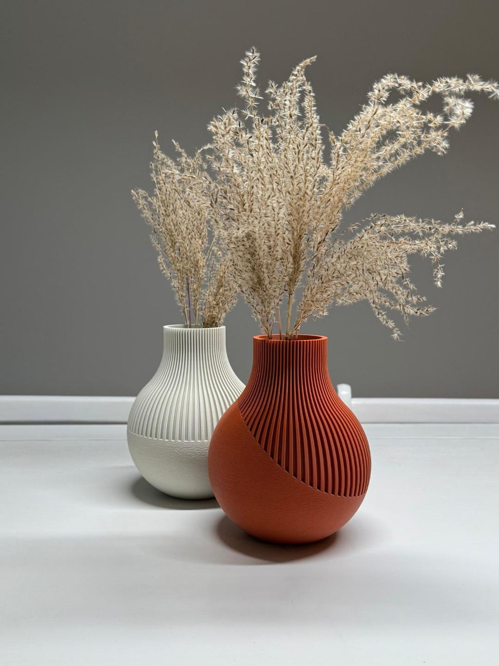 Neki Japandi Vase | Ribbed Minimalist Vase | Scandinavian Nordic Decor | Modern 3D Printed