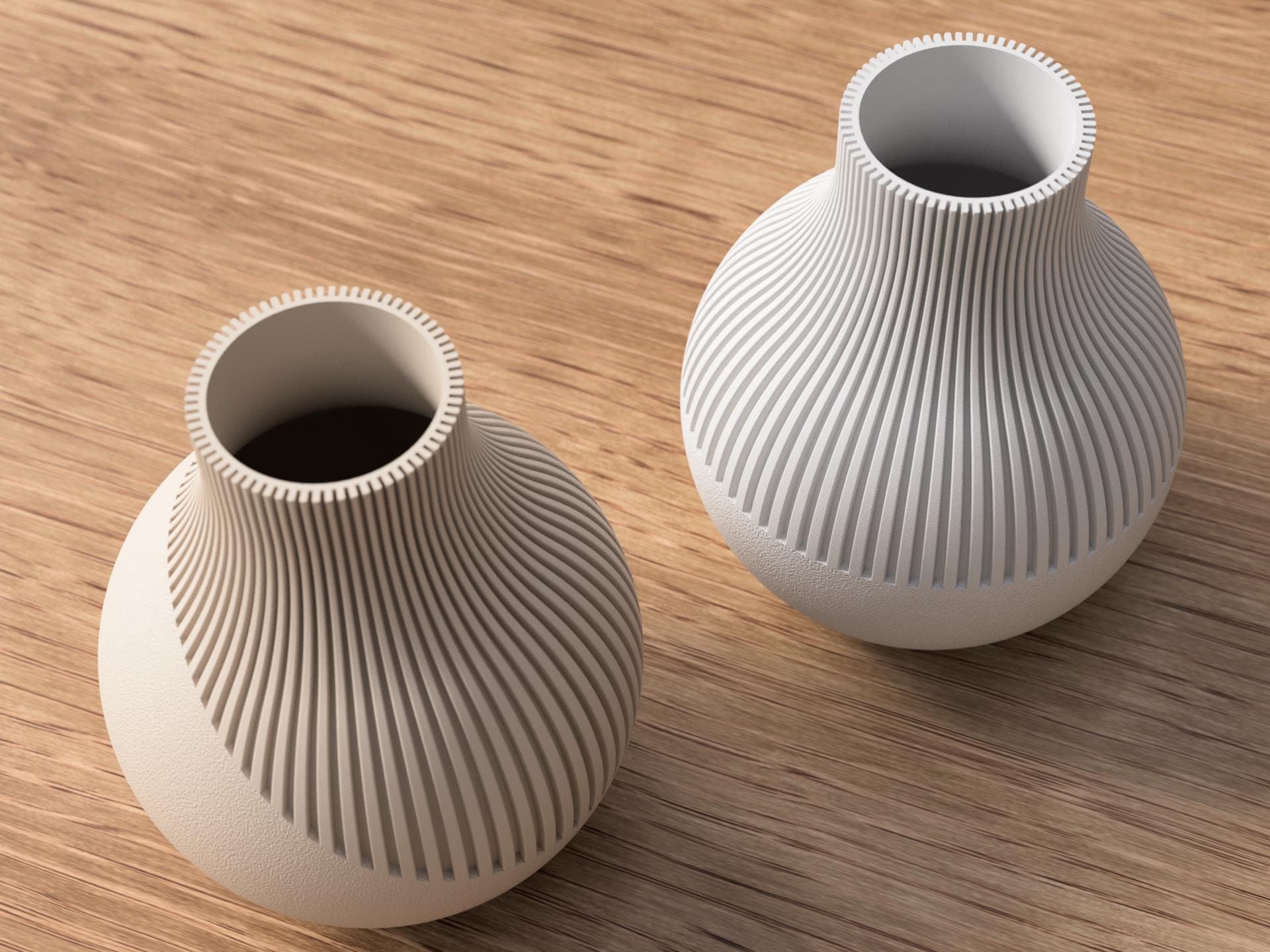 Neki Japandi Vase | Ribbed Minimalist Vase | Scandinavian Nordic Decor | Modern 3D Printed