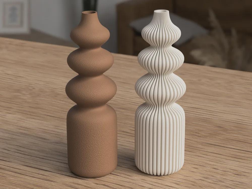 Vase nordique – Texture côtelée ou duveteuse – Décor minimaliste Japandi – Vase moderne style scandinave