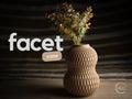 Facet Vase, Modern Geometric Vase, 3D Printed Minimalist Decor, Sculptural Neutral Home Accent