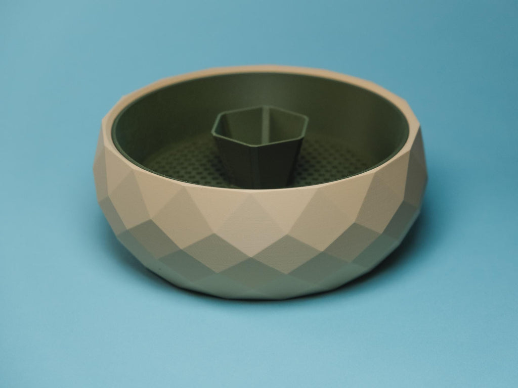 Pistachio Bowl with Shell Holder, Geometric Snack Organizer, 3D Printed, Home Decor