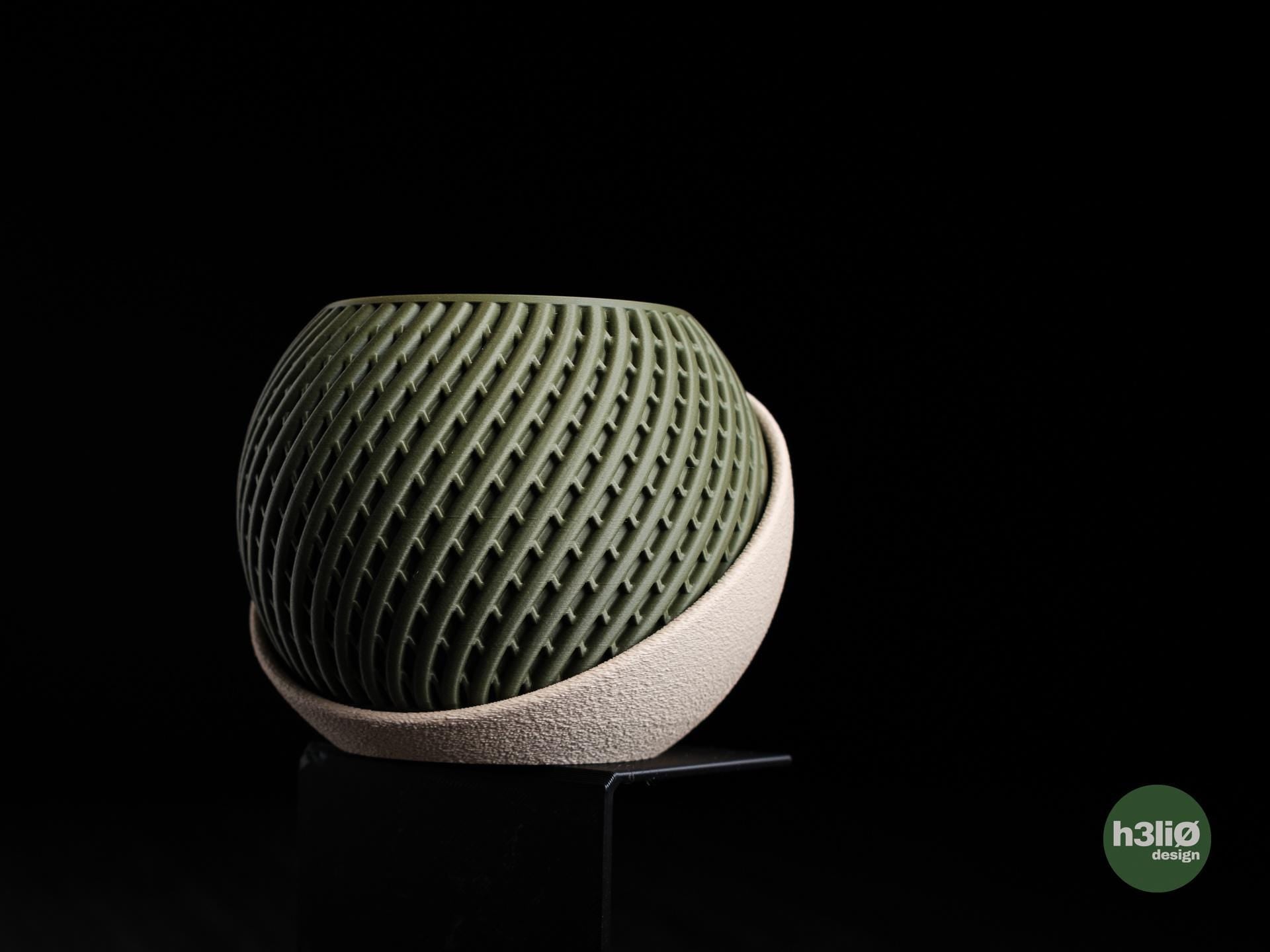 Troia Modern Minimalist Planter - Geometric 3D Printed Flower Pot, Unique Earthy Home Decor