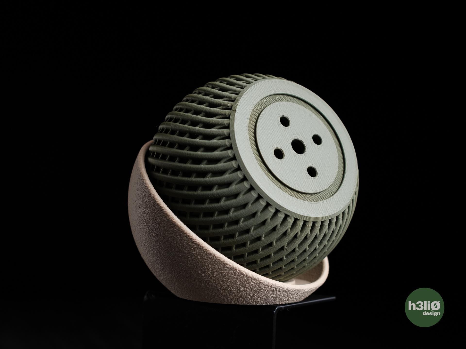 Troia Modern Minimalist Planter - Geometric 3D Printed Flower Pot, Unique Earthy Home Decor
