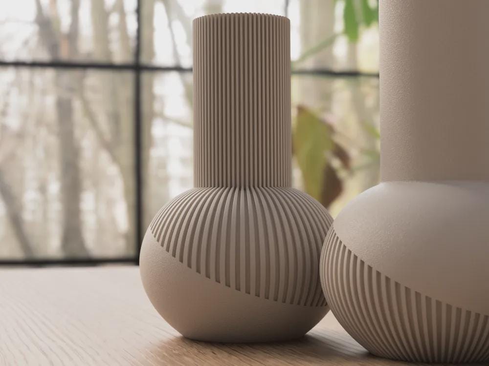 Tama Japandi Vase – Modern Ribbed Minimalist Decor