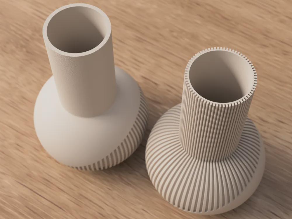 Tama Japandi Vase – Modern Ribbed Minimalist Decor