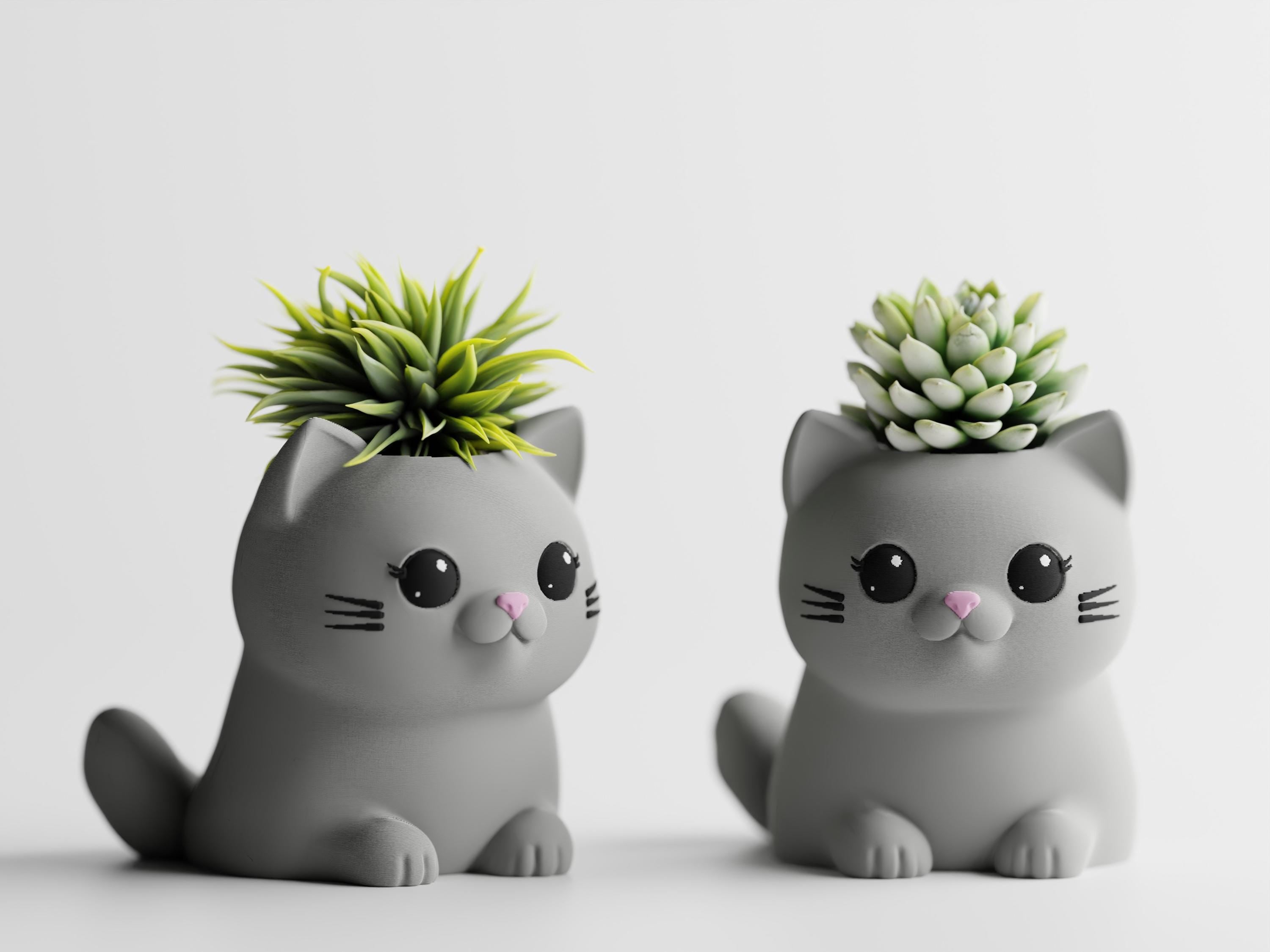 LeafyPaws Cat Planter — Succulent Pot | Desk Plant Holder | Gift for Cat Lover | 3D Printed Decor