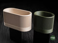 Nisa Japandi Planter | Modern Ribbed Oval Plant Pot  | Neutral Home Decor | 3D Printed Planter