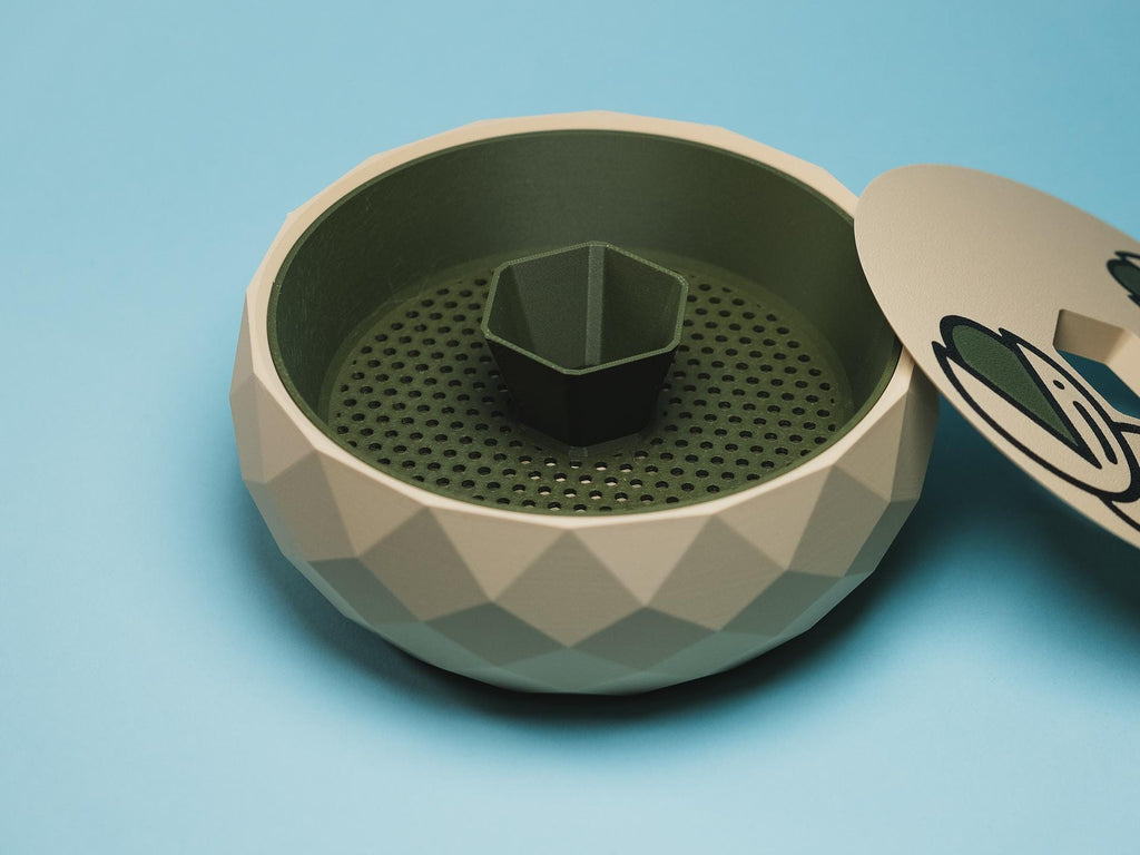 Pistachio Bowl with Shell Holder, Geometric Snack Organizer, 3D Printed, Home Decor