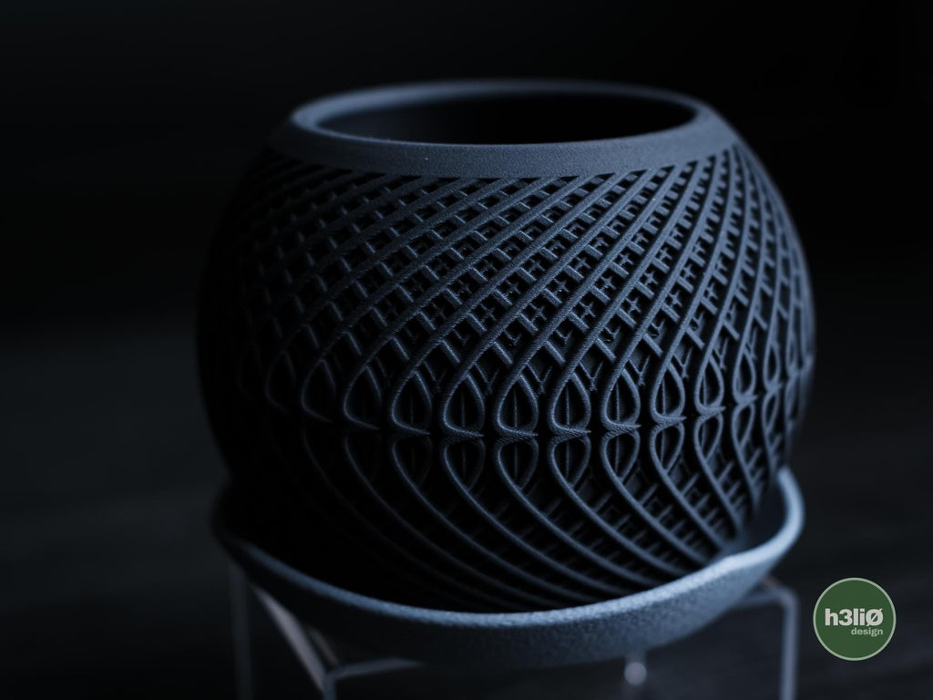 Kinetic Geometric Planter with Drip Tray, 3D Printed Modern Home Decor