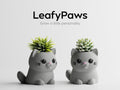 LeafyPaws Cat Planter — Succulent Pot | Desk Plant Holder | Gift for Cat Lover | 3D Printed Decor
